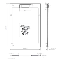Giorgio Lux White Slate Effect Shower Tray - 1200 X 1000 - Concealed Waste -Villeroy & Boch Sales Shop 45 7102 Tech 10