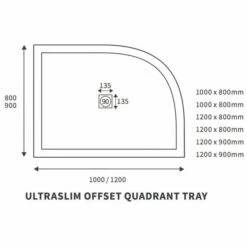 Ultra-Slim 1200 X 800mm Offset Quadrant Shower Tray - Left Hand -Villeroy & Boch Sales Shop Designer OFFQUAD tech 3