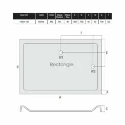 MX Elements 1500 X 700 Anti Slip Rectangular Stone Resin Shower Tray 9 MX Elements 1500 X 700 Anti Slip Rectangular Stone Resin Shower Tray -Villeroy & Boch Sales Shop MX 1500 x 700 ASXHL Tech