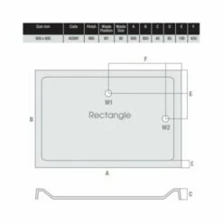 MX Elements 900 X 800 Anti Slip Rectangular Stone Resin Shower Tray -Villeroy & Boch Sales Shop MX 900 x 800 ASSNY Tech