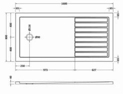 Nuie 1600 X 800 Walk-in Shower Tray - FREE Waste -Villeroy & Boch Sales Shop NTP1680