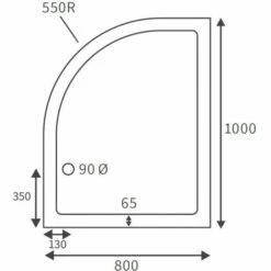 Deluxe 1000 X 800mm Left Hand Offset Quadrant Tray & Free Chrome Waste -Villeroy & Boch Sales Shop RDBS104353 LD