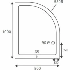 Deluxe 1000 X 800mm Right Hand Offset Quadrant Tray & Free Chrome Waste -Villeroy & Boch Sales Shop RDBS104354 LD