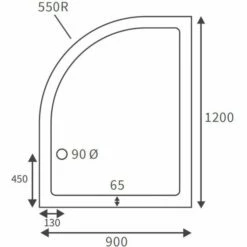 Deluxe 1200 X 900mm Left Hand Offset Quadrant Tray & Free Chrome Waste -Villeroy & Boch Sales Shop RDBS104355 LD