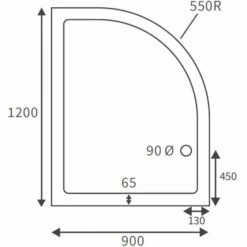 Deluxe 1200 X 900mm Right Hand Offset Quadrant Tray & Free Chrome Waste -Villeroy & Boch Sales Shop RDBS104356 LD