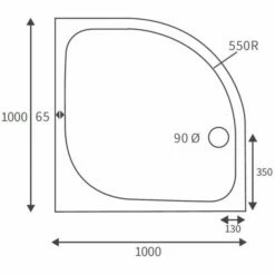 Deluxe 1000mm Quadrant Tray & Free Chrome Waste -Villeroy & Boch Sales Shop RDBS106699 LD