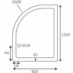 Deluxe 1200 X 800mm Left Hand Offset Quadrant Tray & Free Chrome Waste -Villeroy & Boch Sales Shop RDBS106702 LD
