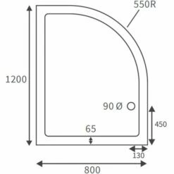 Deluxe 1200 X 800mm Right Hand Offset Quadrant Tray & Free Chrome Waste -Villeroy & Boch Sales Shop RDBS106703 LD