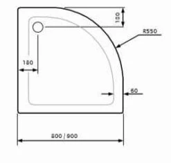 Lakes Low Profile Quadrant Shower Tray - 900 X 900mm -Villeroy & Boch Sales Shop lakes quad tray tech 1