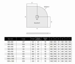 MX Minerals 800 X 800mm Ash Grey Slate Effect Quadrant Shower Tray -Villeroy & Boch Sales Shop mx slate quad tech 2 2