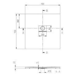 Villeroy & Boch Squaro Infinity Quaryl Shower Tray 900 X 900 - Grey -Villeroy & Boch Sales Shop squaro 900x900 tech