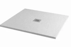 MX Minerals 1000 X 1000mm Ice White Slate Effect Square Shower Tray