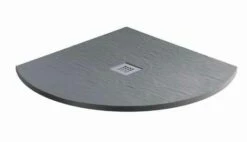 MX Minerals 1000 X 1000mm Ash Grey Slate Effect Quadrant Shower Tray