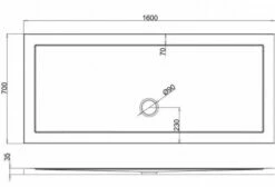 Zamori Anti-Slip Rectangular Shower Tray - 1500 X 900 - Central Waste - Z1361A -Villeroy & Boch Sales Shop zamori 1500 900 anti slip shower tray tech drawing