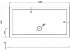 Zamori Anti-Slip Rectangular Shower Tray - 1600 X 800 - Central Waste - Z1231A 13 Zamori Anti-Slip Rectangular Shower Tray - 1600 X 800 - Central Waste - Z1231A -Villeroy & Boch Sales Shop zamori 1600 800 anti slip shower tray tech drawing