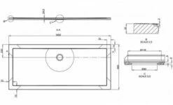 Zamori Anti-Slip Rectangular Shower Tray - 1800 X 800 - Central Waste - Z1343A -Villeroy & Boch Sales Shop zamori 1800 800 anti slip shower tray tech drawing